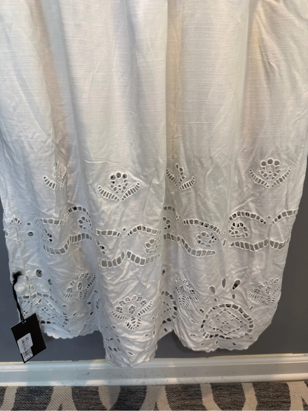 FUTURE COLLECTIVE WHITE EYELET MAXI SKIRT SZ S NWT